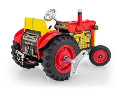 Traktor Zetor červený na klíček kov 14cm 1:25 v krabičce Kovap - Kovap