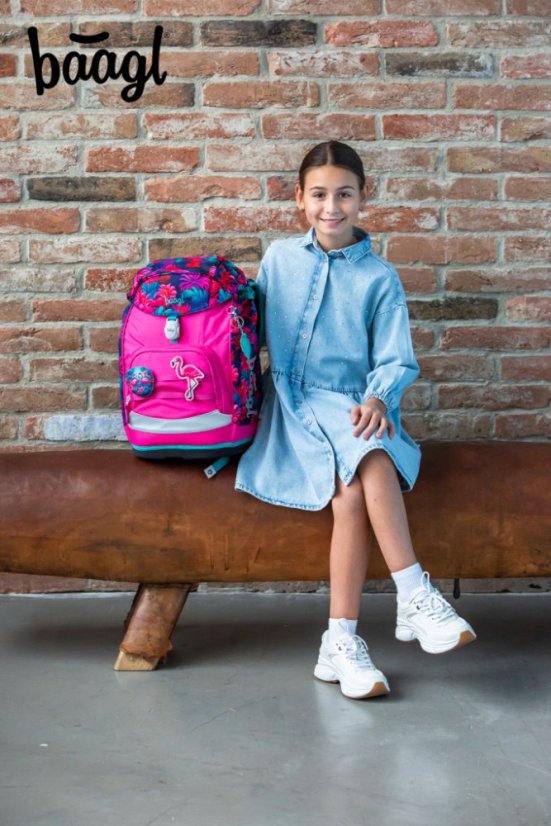 BAAGL SET 3 Airy Plus Plameňáci: batoh, penál, sáček - Baagl