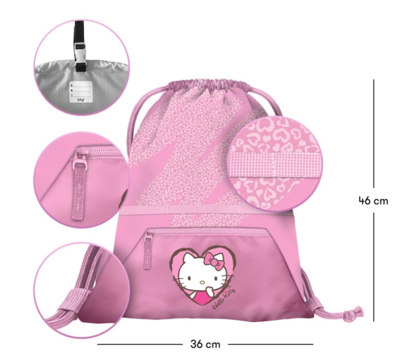 BAAGL Sáček s kapsou Hello Kitty Sweet Leopard GRS - Baagl