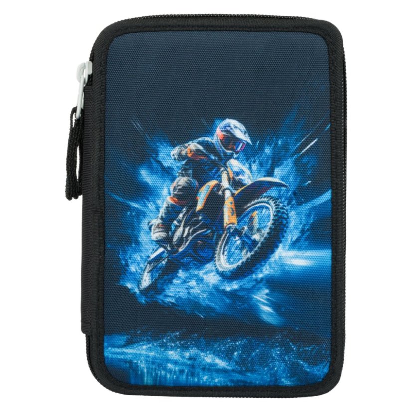 BAAGL Školní penál třípatrový Motorka - Baagl