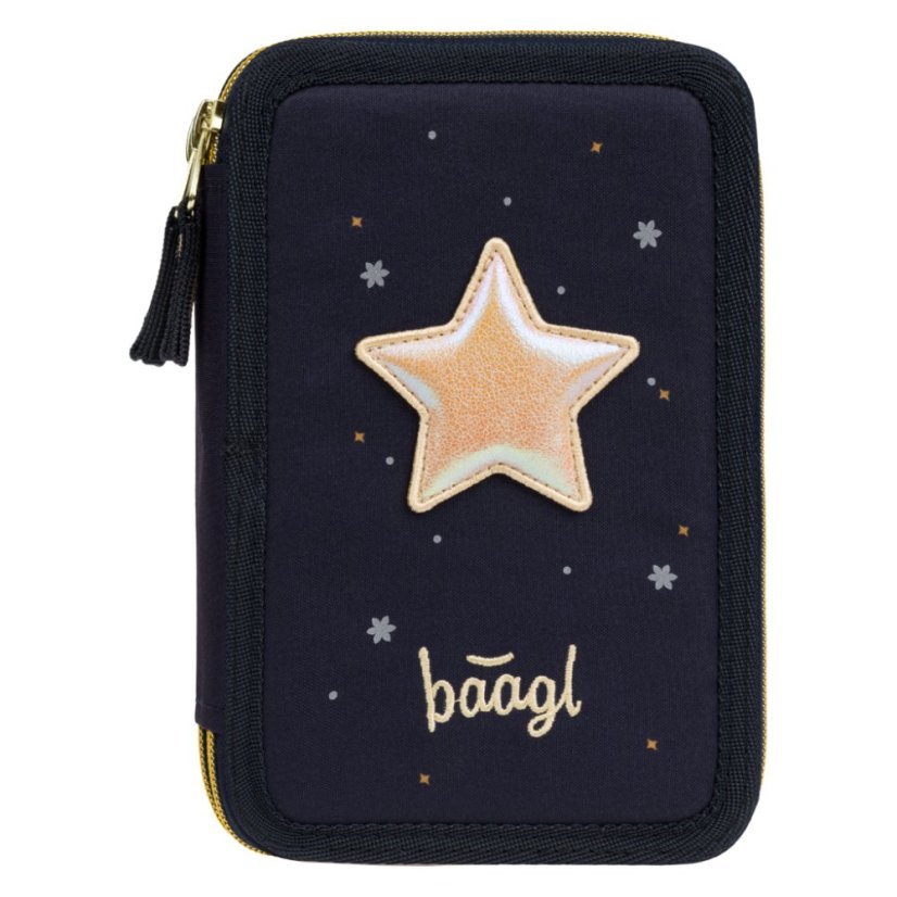 BAAGL Školní penál třípatrový Unicorn Gold - Baagl