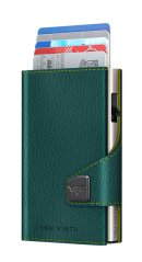 Vegan Bio Wine peňaženka TRU VIRTU CLICK & SLIDE - Green / Silver