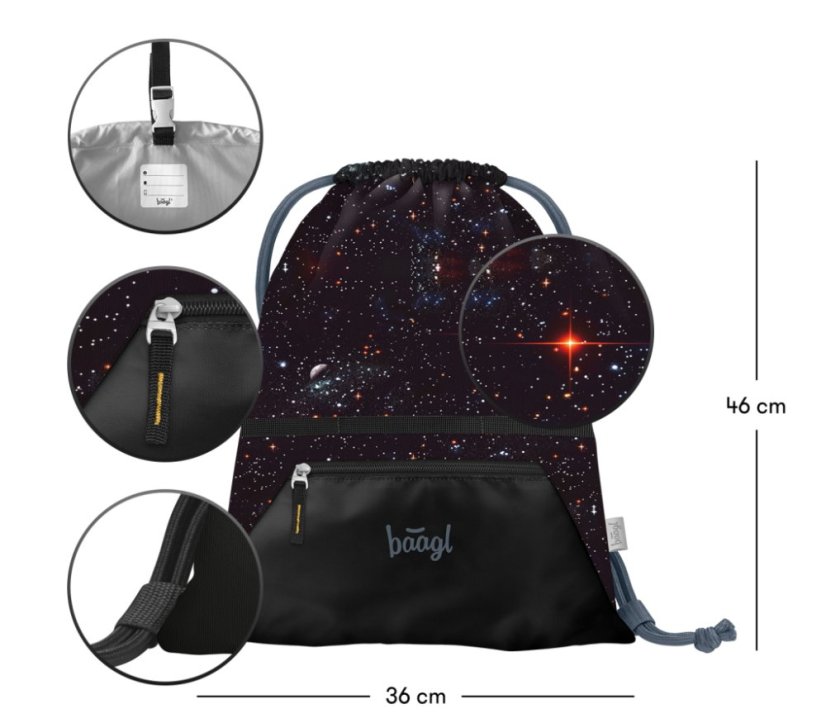 BAAGL SADA 3 Zippy Plus Pixel Space: aktovka, peračník, vrecko - Baagl