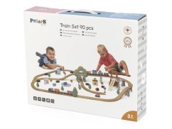 Dřevěná vláčkodráha 90 ks PolarB