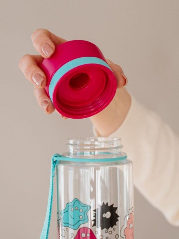 Dětská láhev na pití Equa Pink monsters 600ml