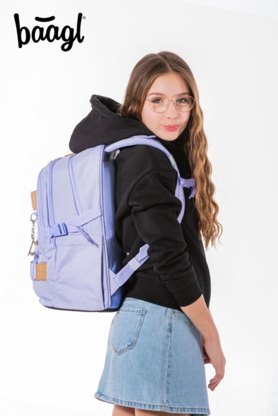 BAAGL 3 SET Skate Lilac: batoh, penál, sáček - Baagl