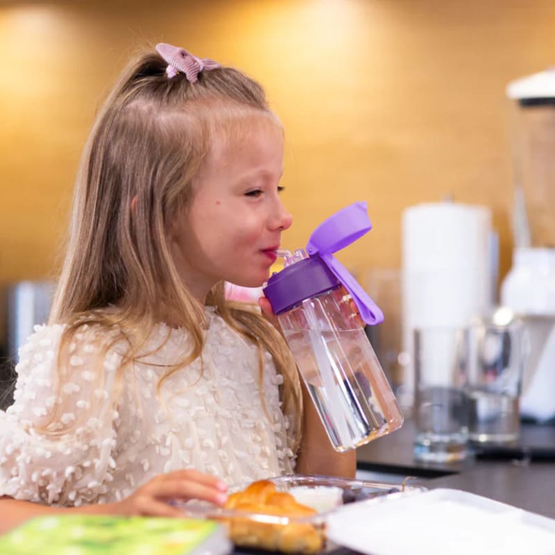 Dětská tritanová láhev na pití s brčkem JARLSON EMI Fialová 500 ml