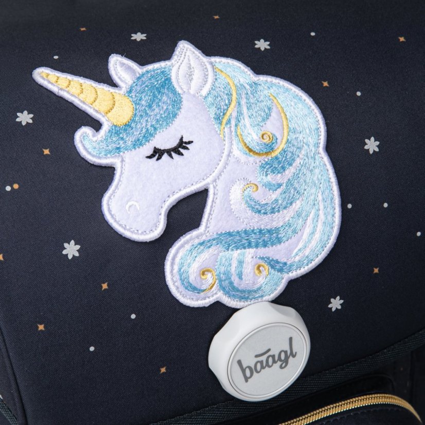 BAAGL SET 3 Ergo Unicorn Gold: aktovka, penál, sáček - Baagl