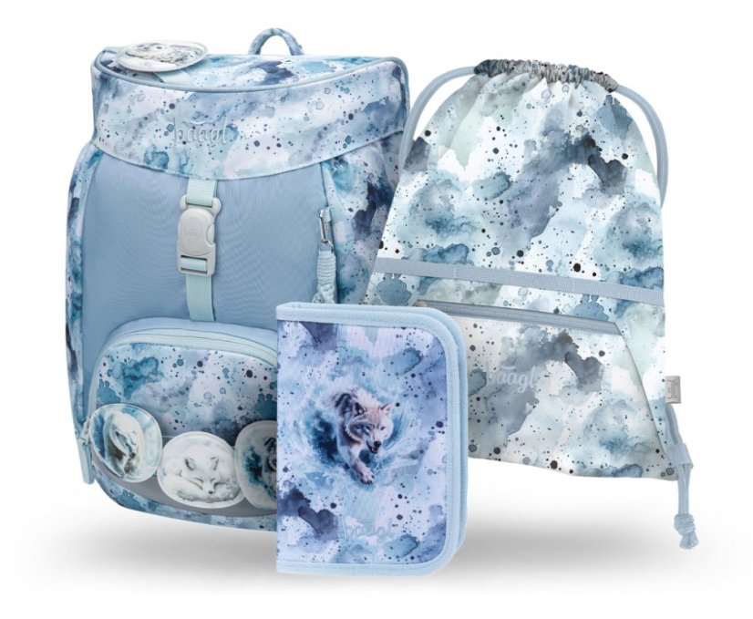 BAAGL SET 3 Airy Polar: batoh, penál, sáček GRS - Baagl