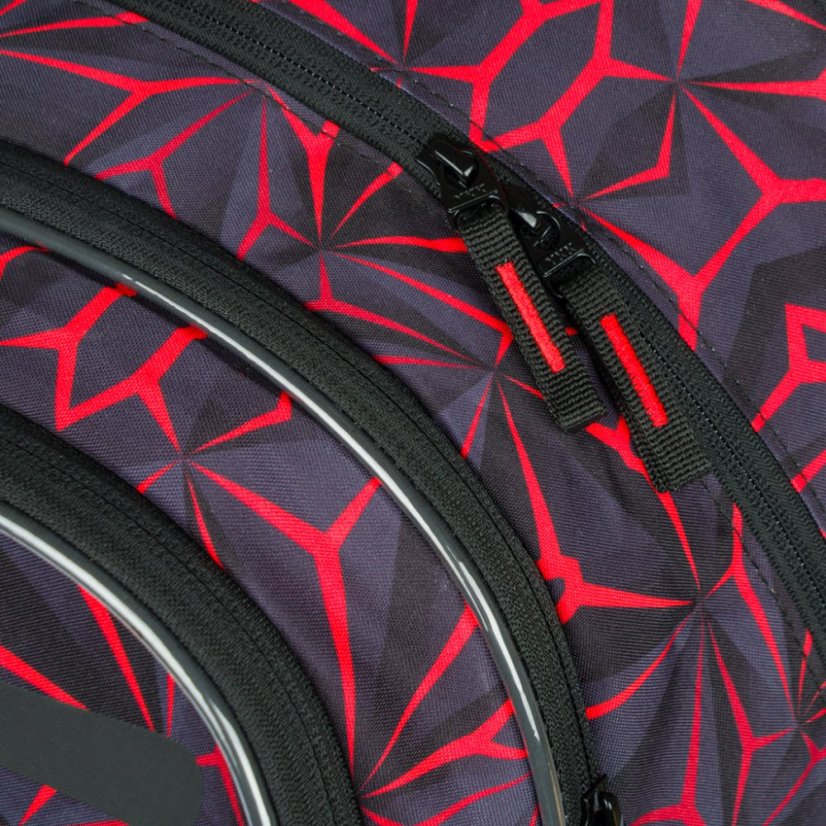BAAGL 3 SET Core Red Polygon: batoh, penál, sáček - Baagl