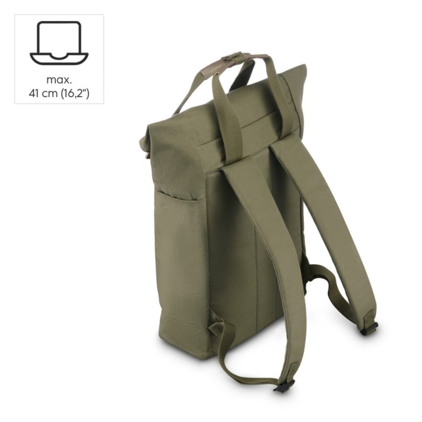 Batoh na notebook Hama Pureline zelený/hnědý
