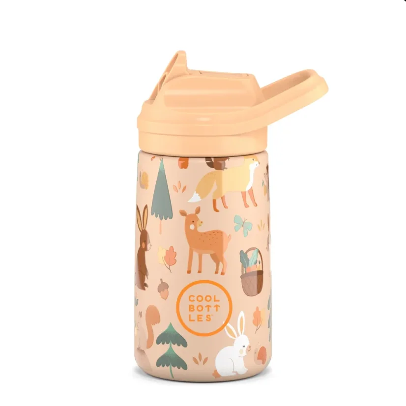Dětská nerezová termoláhev COOL BOTTLES Kiddie Woodland Buddies 350 ml 3D
