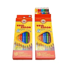 Koh-i-Noor pastelky 18 ks – trojhranné slabé, ergonomické