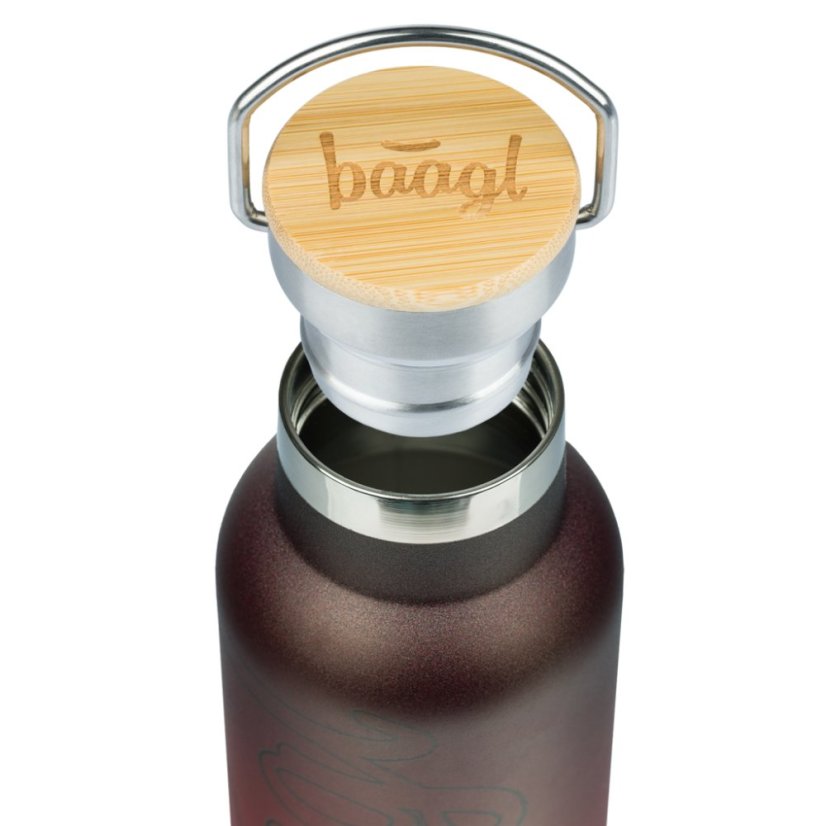 BAAGL Termofľaša s bambusovým viečkom Gradient červeno-čierna, 500 ml - Baagl