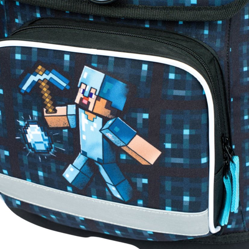 BAAGL 3 SET Ergo Minecraft Blue Axe: aktovka, penál, sáček - Baagl