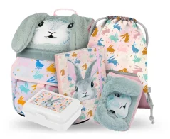 Školní aktovka v setu pro prvňáčky Baagl Zippy Bunny - 5 dílů