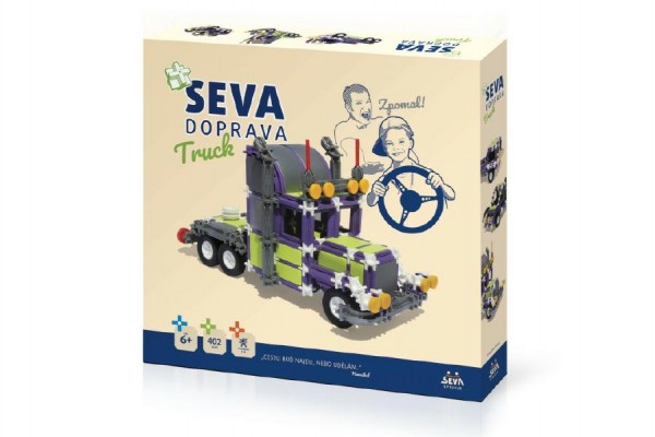 Stavebnice SEVA DOPRAVA Truck plast 402 dílků v krabici 35x33x5cm - SEVA