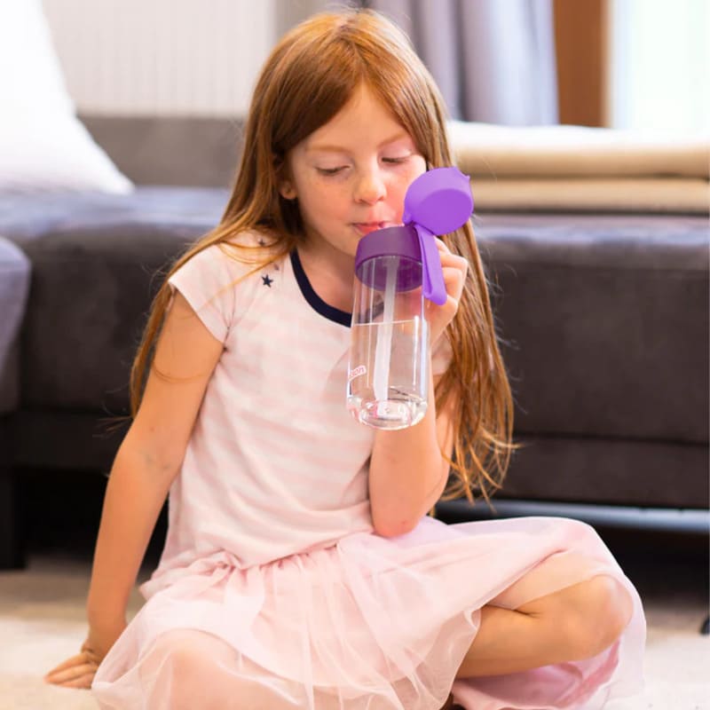 Dětská tritanová láhev na pití s brčkem JARLSON EMI Fialová 500 ml