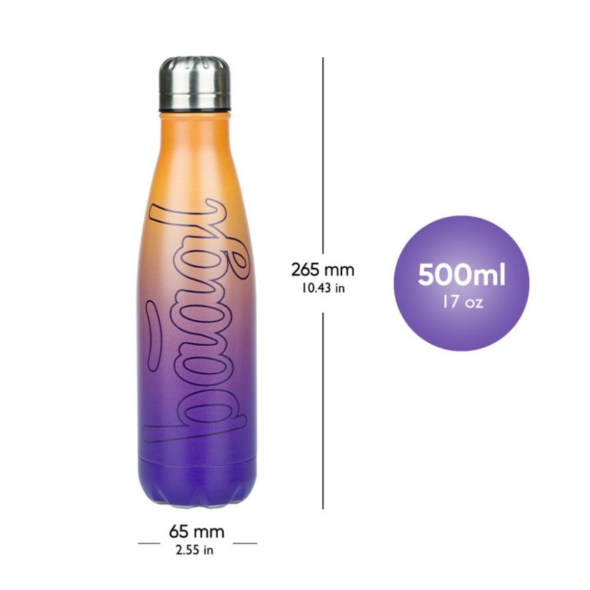 BAAGL Termoláhev s kovovým víčkem Gradient žluto-fialová, 500 ml - Baagl