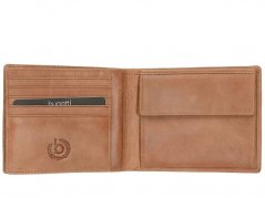Pánská kožená peněženka s klopou Bugatti Volo střední světle hnědá