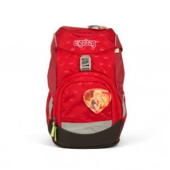Školský batoh pre prvákov Ergobag prime - červený s korunkami