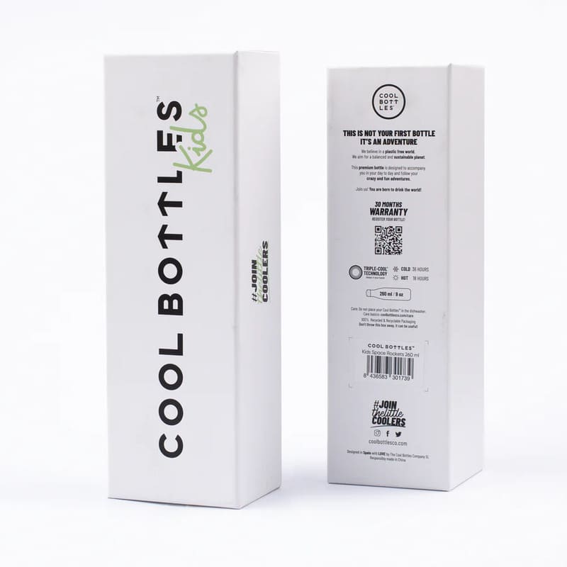 Dětská nerezová termolahev COOL BOTTLES Kids Space Rockets třívrstvá 260ml 3D
