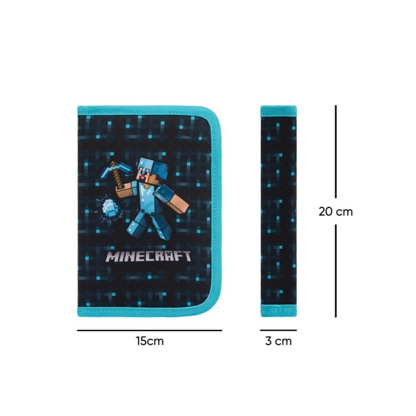 BAAGL Školský peračník jednoposchodový Minecraft Blue Axe - Baagl