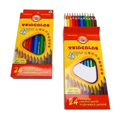 Koh-i-Noor pastelky 24 ks – trojhranné slabé, ergonomické