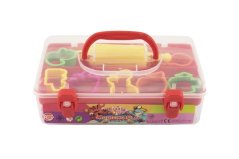 Modelína/Plastelína NARA 550g 7 ks s vykrajovátky 7ks s válečkem v plastovém boxu 20x12x7cm - Teddies