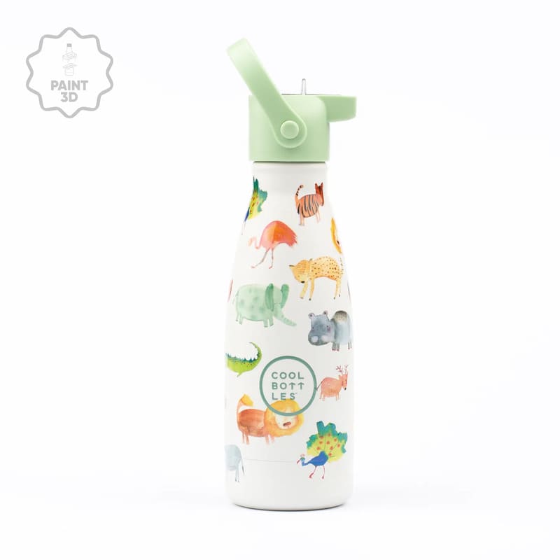 Dětská nerezová termolahev COOL BOTTLES Kids African Safari třívrstvá 260ml 3D - 2. jakost