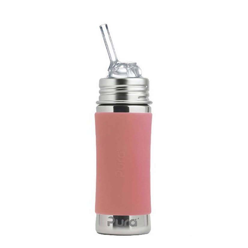 Nerezová láhev na pití Pura s brčkem 325 ml - Rose