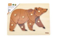 Dřevěná montessori vkládačka - medvěd Viga