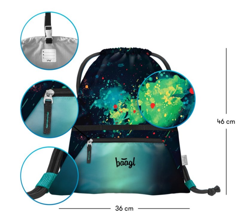 BAAGL SET 3 AIRY Chill: batoh, penál, sáček - Baagl