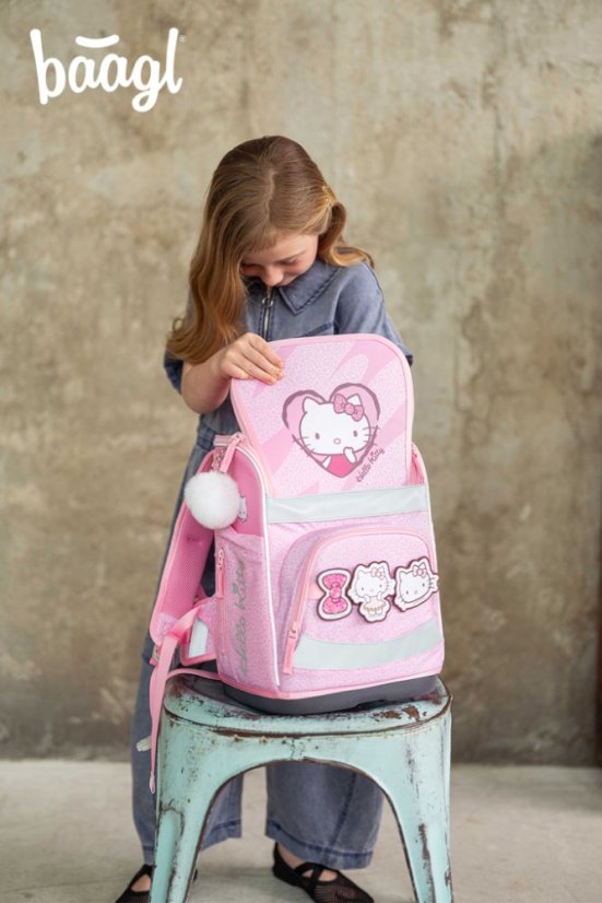 BAAGL SET 5 Zippy Plus Hello Kitty Sweet Leopard: aktovka, penál, sáček, zástěra, peněženka GRS - Baagl