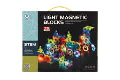 Magnetická stavebnica 83 ks – dráha pre guličky so svetlom