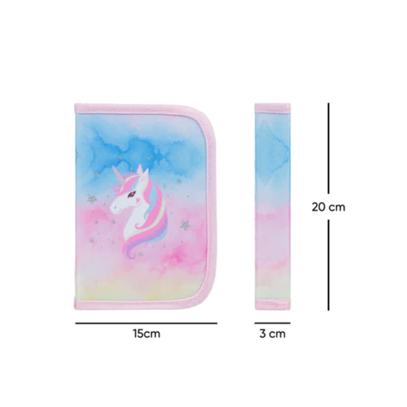 BAAGL 3 SET Airy Rainbow Unicorn: aktovka, penál, sáček