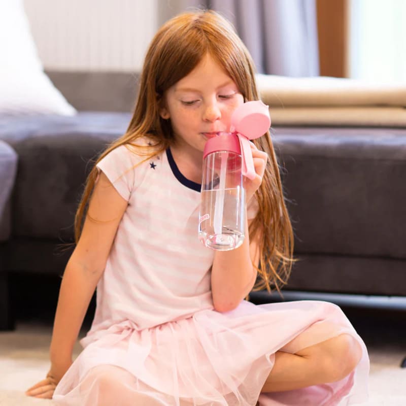 Dětská tritanová láhev na pití s brčkem JARLSON EMI Světle růžová 500 ml