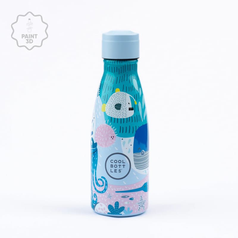 Dětská nerezová termolahev COOL BOTTLES Kids Sea World třívrstvá 260ml 3D