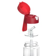 Detská tritanová fľaša na pitie so slamkou JARLSON EMI Red 500 ml