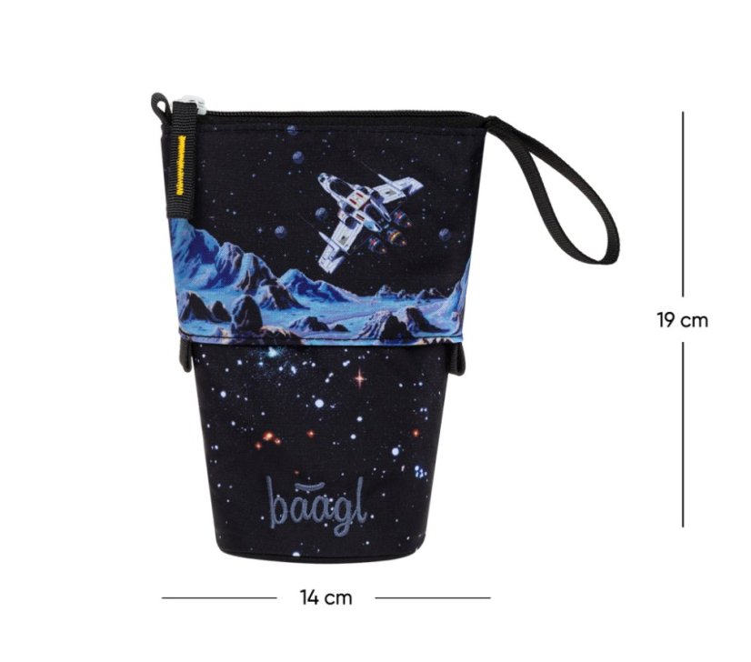 BAAGL Školní penál Pastelkovník Pixel Space GRS - Baagl