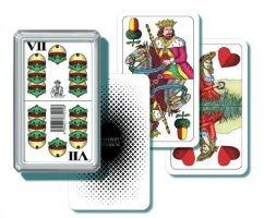 Mariáš dvouhlavý společenská hra karty v plastové krabičce