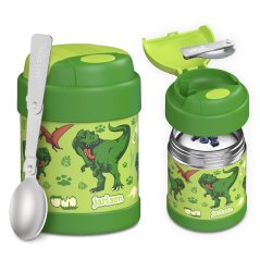 Termo nádoba na potraviny z nehrdzavejúcej ocele JARLSON YUMMY Dinosaurus 300 ml