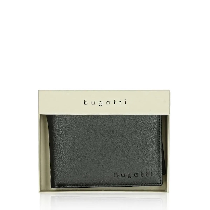 Pánská kožená peněženka s klopou Bugatti Sempre černá