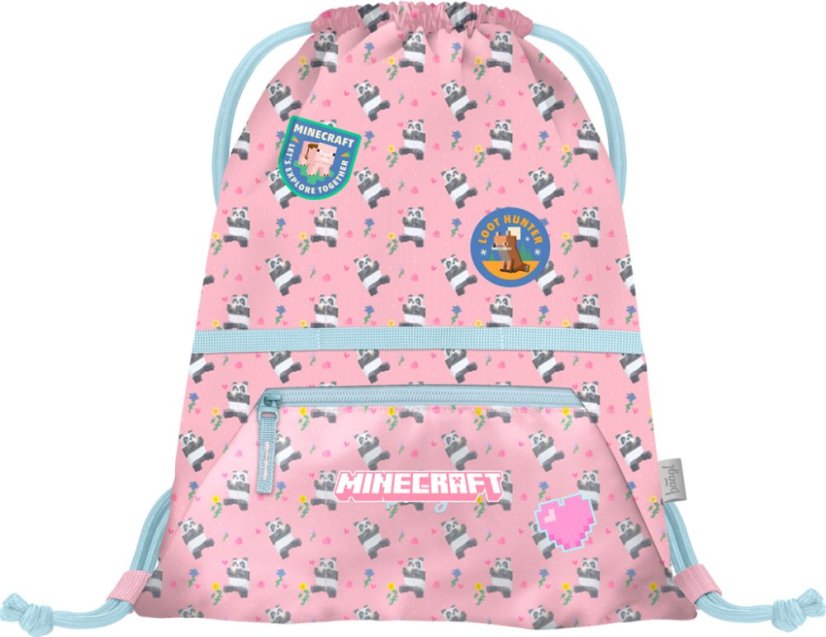 BAAGL SET 3 Airy Minecraft Panda: batoh, penál, sáček - Baagl
