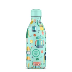 Detská termo fľaša z nerezovej ocele COOL BOTTLES Kids Short Circuit trojvrstvová 500 ml 3D