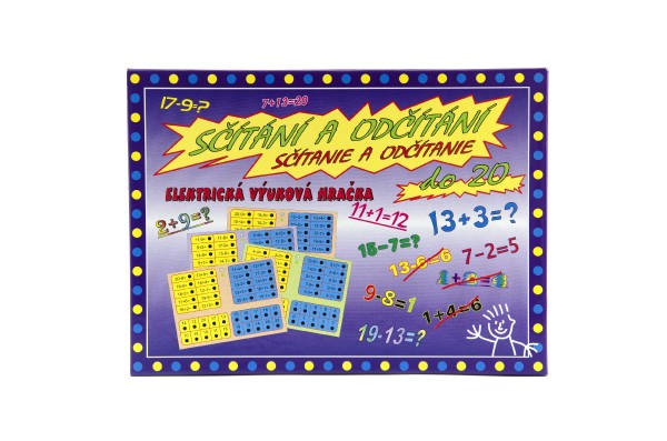 Sčítání a odčítání společenská hra na baterie v krabici 22x16x3cm - Voltik toys