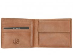 Pánska kožená peňaženka s chlopňou Bugatti Volo medium svetlohnedá