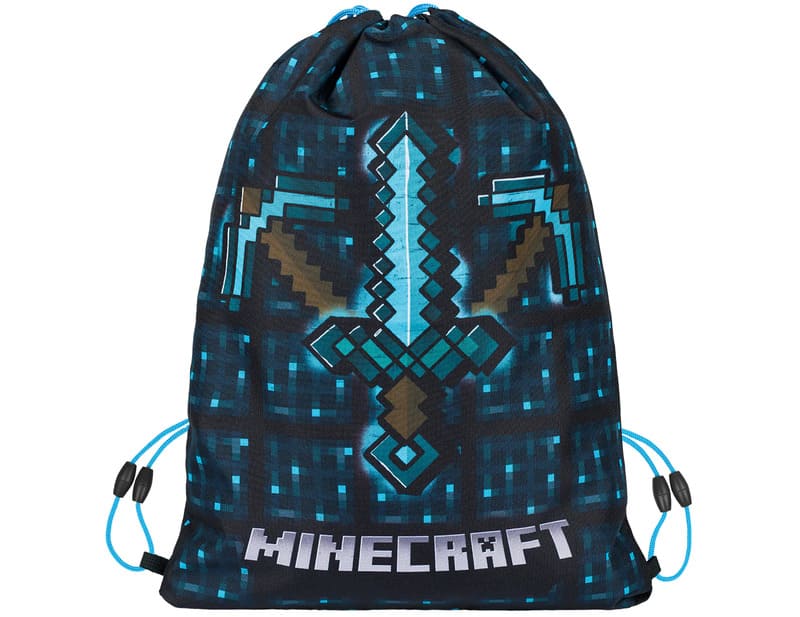 Školní set penál a sáček Baagl Minecraft Blue axe and sword - 2 díly