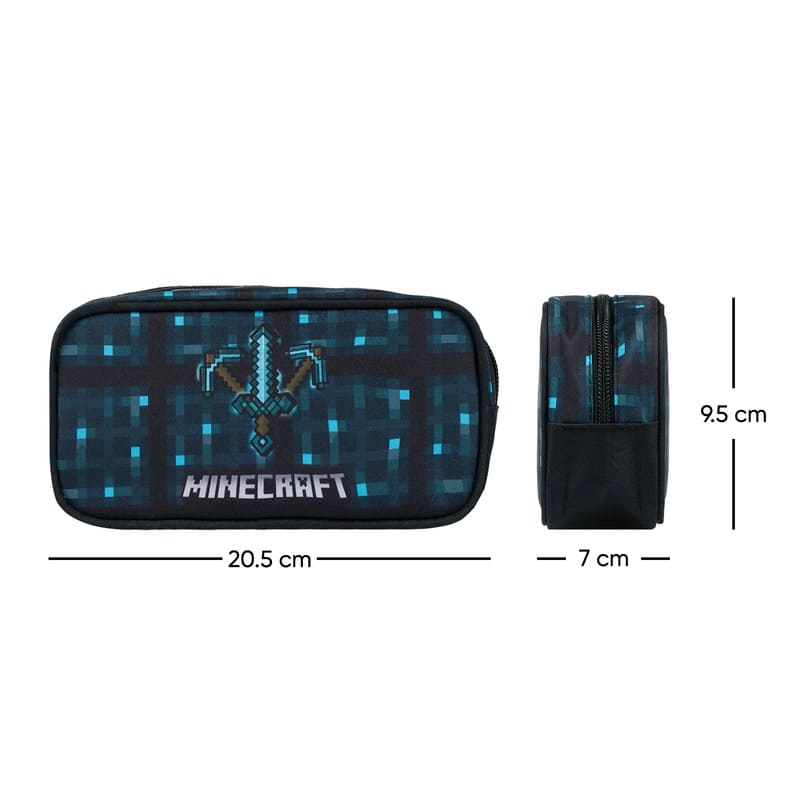 Školní set penál a sáček Baagl Minecraft Blue axe and sword - 2 díly