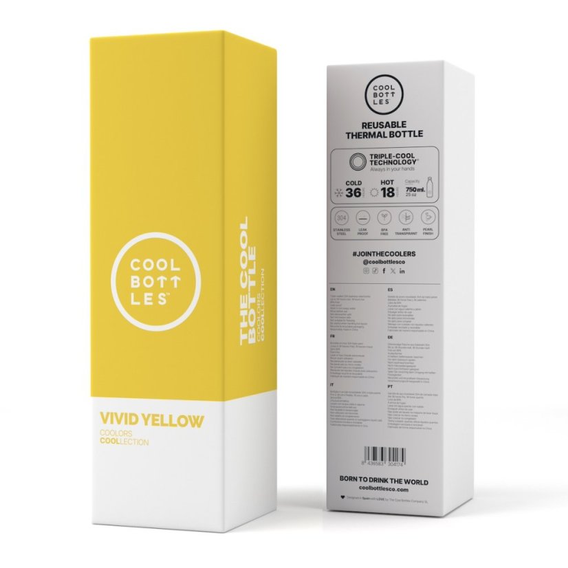 Nerezová termolahev COOL BOTTLES Vivid Yellow třívrstvá 750 ml